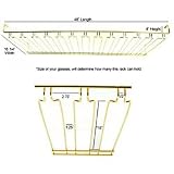 12 Channel Overhead Stemware Rack - Brass