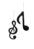 Black Glitter Musical 8th Note Christmas Ornament #2719122