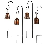 Antique Gold Bell With Stake 4asstd Iron Dimensions 5 1/4 X 5 1/4 X 34 Set Of 4