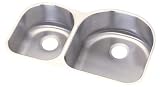 Elkay DXUH3119R Dayton 31-1/4-Inch by 20-Inch Stainless Steel Double Bowl Undermount Kitchen Sink, Satin Finish