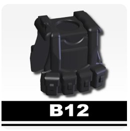 B12 Tactical Vest (Black) - Custom Minifigure Piece