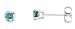 14k White Gold, Round, 4-Prong Ice Blue Diamond Stud Earrings (1 cttw)