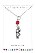 Clayvision Basketball Girl Charm Necklace with Birthstone/Team Color Swarovski Crystal