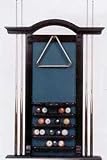 6 POOL CUE MAHOGANY WALL RACK / BILLIARDS STICK RACK