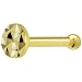 Solid 14KT Yellow Gold Textured Flat Disc Nose Bone