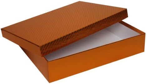 JAM Paper® Two Piece Foil Gift Boxes with Lid - 9 1/2" x 12 1/2" x 2 1/2" - Copper With Copper Pinstripe Lid - Sold individually
