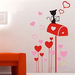 Joyous Love Cat Wedding Room Romantic Bedroom Corridor Living Room TV Wall Decal Stickers