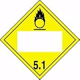 Blank 4-Digit DOT Placards (OXIDIZER) (W/ GRAPHIC) 10 3/4 x 10 3/4 Adhesive Vinyl