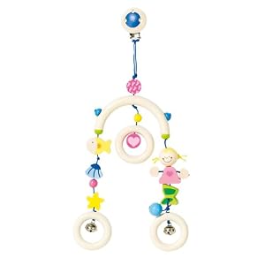 Wooden Non-toxic Mermaid Mini-trapeze with a Nickel Free Clip and Bells by HEIMESS