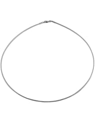 14 Karat White Gold 2.0-mm Round Omega Necklace (18 Inch)