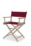 Telescope Casual Heritage Dining Height Director Chair, Rustic Grey Finish with Burgundy Canvas Fabric