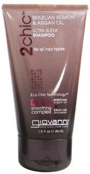 Giovanni Organic Cosmetics 2chic Shampoo with Keratin and Argan Oil - 1.5 Oz, Pack of 8