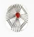 Vintage Navajo Silver Concho Style Coral Pin Signed Ek picture