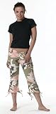 Subdued Pink Camouflage Womens Vintage Capri Pants
