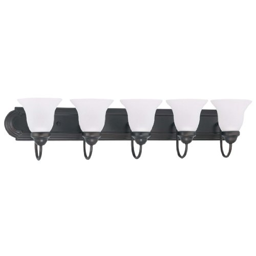 5 CFL Vanity - Mahogany Bronze / Frosted White Glass - Energy Star Qualified - Nuvo Lighting 60-3354