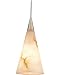 Alfa Lighting P30QJ-BRZ-STO 12V Medium Cone Pendant with Quick Jack Adapter, Vintage Bronze with Stone Shade