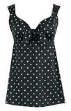 Dots One Piece Plus Size Tie Front Swimdress Swimsuit by Longitude - Plus Size Swimsuit Plus Size Swimsuit