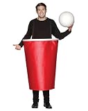 Mens Red Beer Pong Cup and Ball Costume