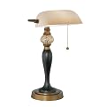 Desk Lamp, Bronze/Dark Bronze W/Glass Shade, Type A 60W