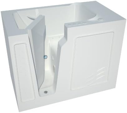 Meditub MT2952LWD Curved Door 29 by 52 by 40-Inch Dual Hydrotherapy and Air Jetted Walk In Bathtub Spa Left Side Door, White