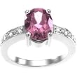 14K White Gold Pink Tourmaline and Diamond Ring