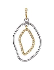 Sterling Silver & 14K Yellow 1 1/6 Ct Tw Pendant Enhancer 9/10 Ct Tw Diamond Pendant Enhancer