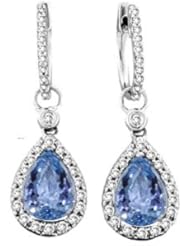2.85ct Topaz & Vs Diamond Dangling Earrings 14k Gold