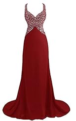 Sexy V-neck  Chiffon Evening Dress/Bridesmaid Dress/Prom Dress/Party Dress  With Rhinestones