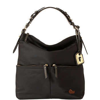 Dooney & Bourke Nylon Medium Pocket Sac Black with Black Trim