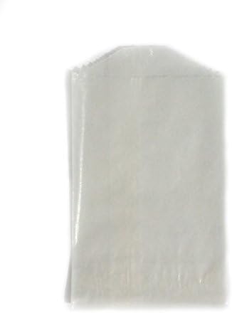 - 100 - Flat Glassine Wax Paper Bags - 2 3/4in x 4 1/4in - (7cm x 11cm) - Extra Small (XS) by Whitewall Bags