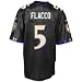 Joe Flacco Jersey: Reebok Black Replica #5 Baltimore Ravens Jersey - X-Large