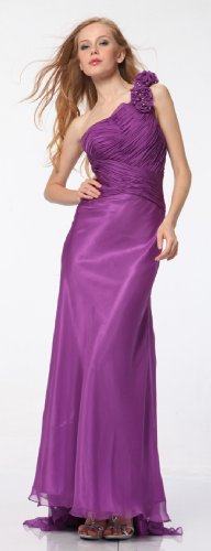 2129 SPECIAL DESIGN ONE SHOULDER SATIN GOWN EVENING DRESS