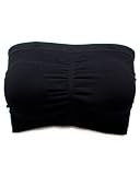 Seamless Black Tube Top Bra with Removable Bra Cups