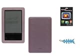 Pink Silicone Skin Case Cover + LCD Screen Protector + Light Blue Fishbone Style Keychain for the Nook, Barnes and Nobles Electronic eBook Reader