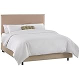 IMAGE OF Oatmeal Microsuede Slip Cover Bed (Queen)