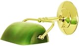 Vintage Wall Sconces. Emeralite Wall Sconce With Green Glass Shade