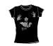 Elvira - Entangled - Juniors Black Sheer Cap Sleeve T-Shirt For Women