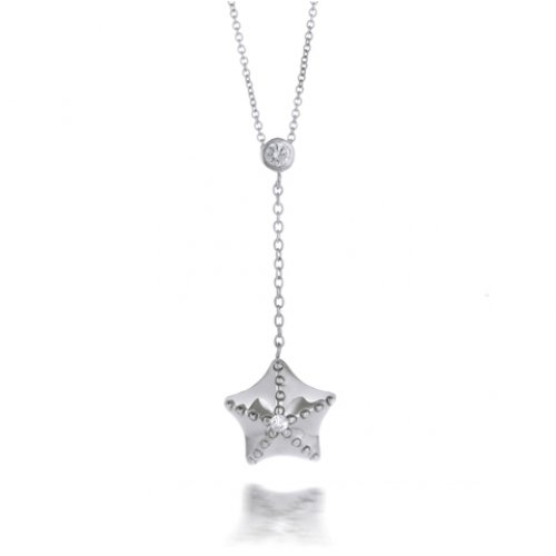 Bling Jewelry Starfish CZ Sterling Silver Lariat Necklace