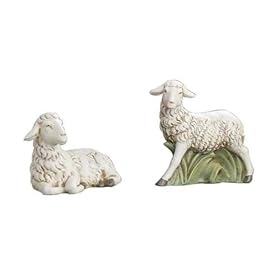  Pack of 2 Josephs Studio Ceramic Christmas Nativity Sheep 2-Piece Sets