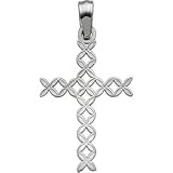 14K White Gold Fancy Cross