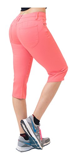 Hybrid & Co. Women's Butt Lift Super Comfy Stretch Denim Capri Jeans