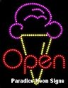 Ice Cream Cones Open LED Sign 26 x 20