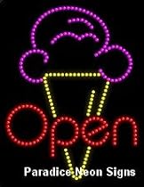 Ice Cream Cones Open LED Sign 26 x 20