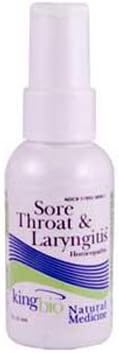 New - King Bio Homeopathic Sore Throat and Laryngitis Reliever - 2 fl oz