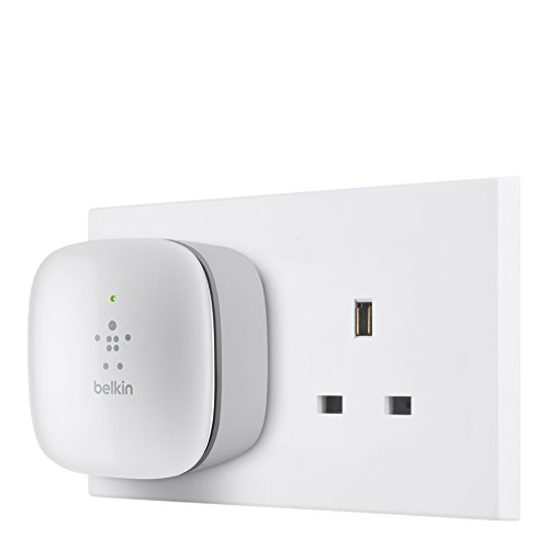 Belkin N300 Wall Plug Mounted Universal Wi-Fi Range Extender/Wireless Signal Booster
