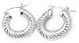 Sterling Silver Lightweight CABLE Huggie Hoop Earrings