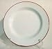 Enamelware 10 Dinner Plate, Vintage White with Red Rim