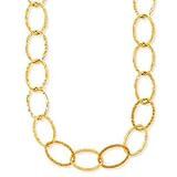 14k Yellow Gold Vermeil Hammered Link Bracelet- 8 IN