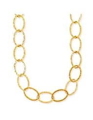 14k Yellow Gold Vermeil Hammered Link Bracelet- 8 IN