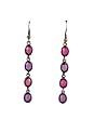 Earrings - E52 - 4-Drop Oval - Antique Gold Tone ~ Berry Mix